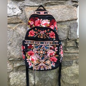 Johnny Was Embroidered Peonies Backpack